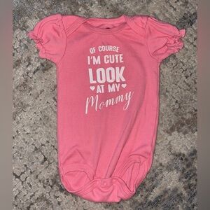Pink Baby Onesie with Cute Print size 6-9 months